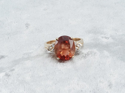 Red Oregon Sunstone 14k Gold Ring