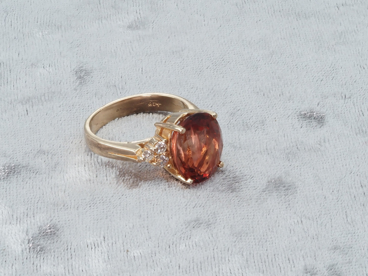 Red Oregon Sunstone 14k Gold Ring