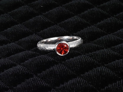 Red Oregon Sunstone 14k White Gold Ring