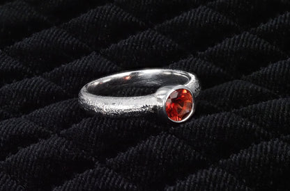 Red Oregon Sunstone 14k White Gold Ring